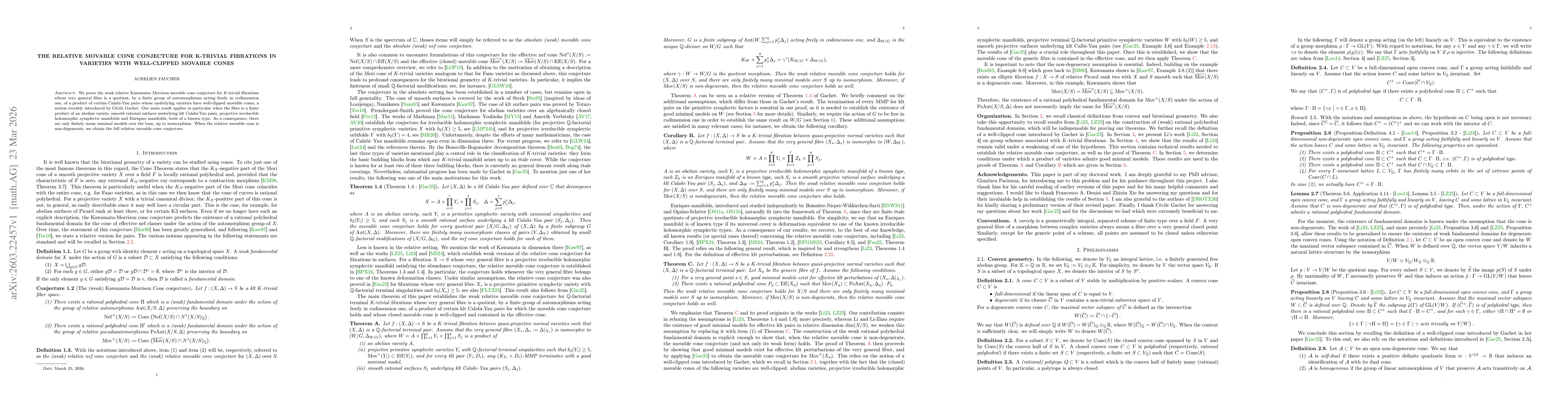 Thumbnail for The relative movable cone conjecture for K-trivial fibrations in varieties with well-clipped movable cones