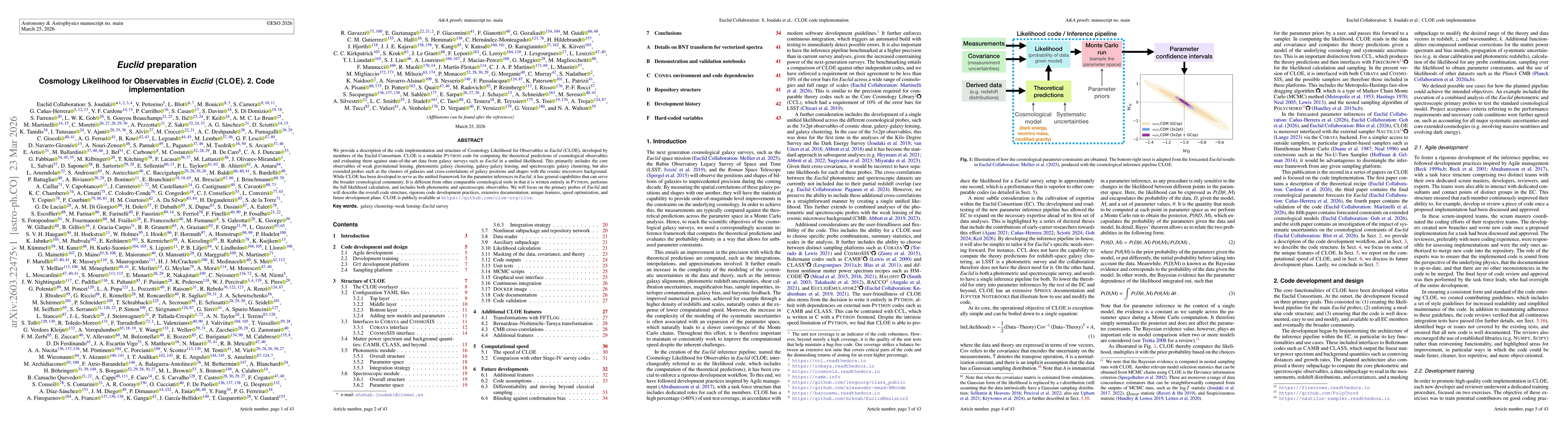 Thumbnail for Euclid preparation. Cosmology Likelihood for Observables in Euclid (CLOE). 2. Code implementation