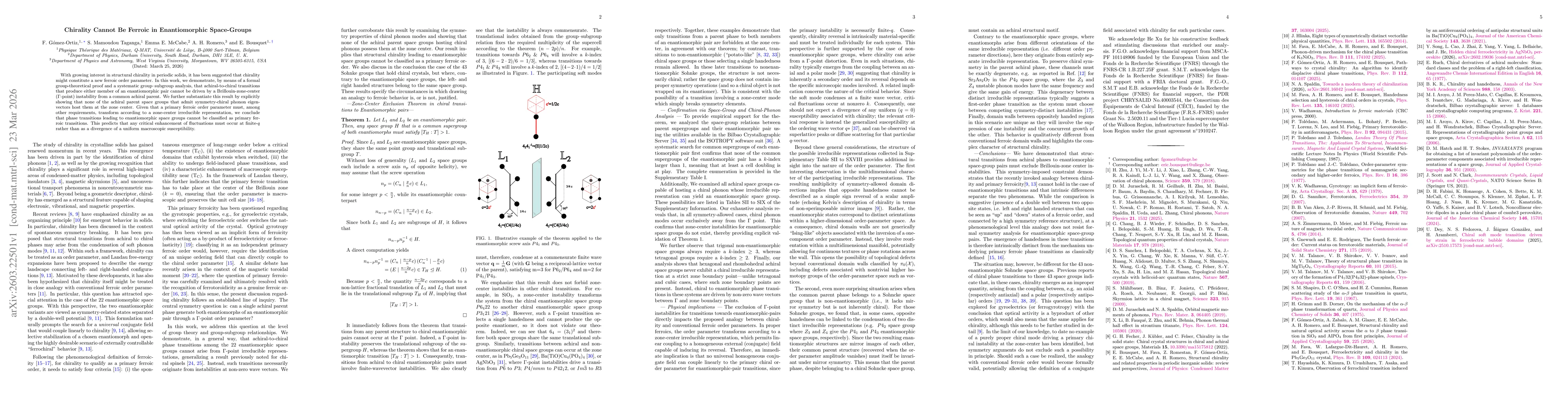 Thumbnail for Chirality Cannot Be Ferroic in Enantiomorphic Space-Groups