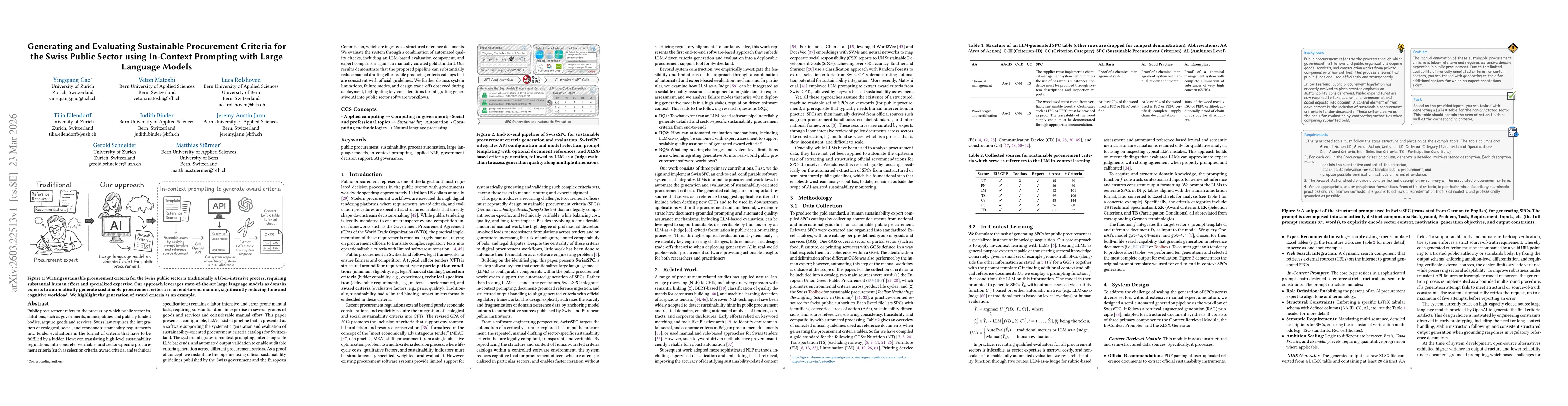 Thumbnail for Generating and Evaluating Sustainable Procurement Criteria for the Swiss Public Sector using In-Context Prompting with Large Language Models