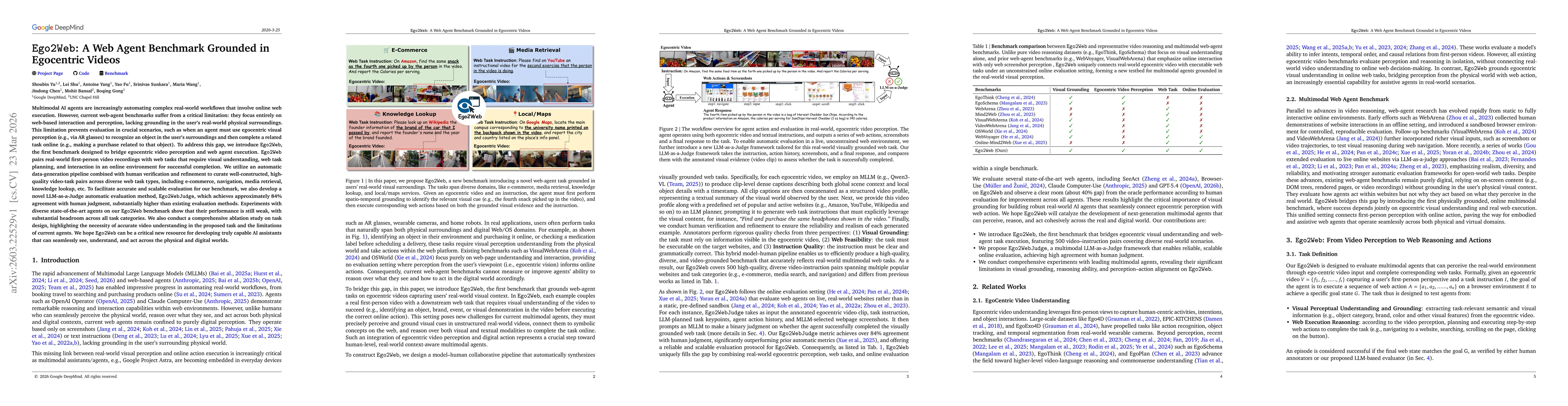 Thumbnail for Ego2Web: A Web Agent Benchmark Grounded in Egocentric Videos