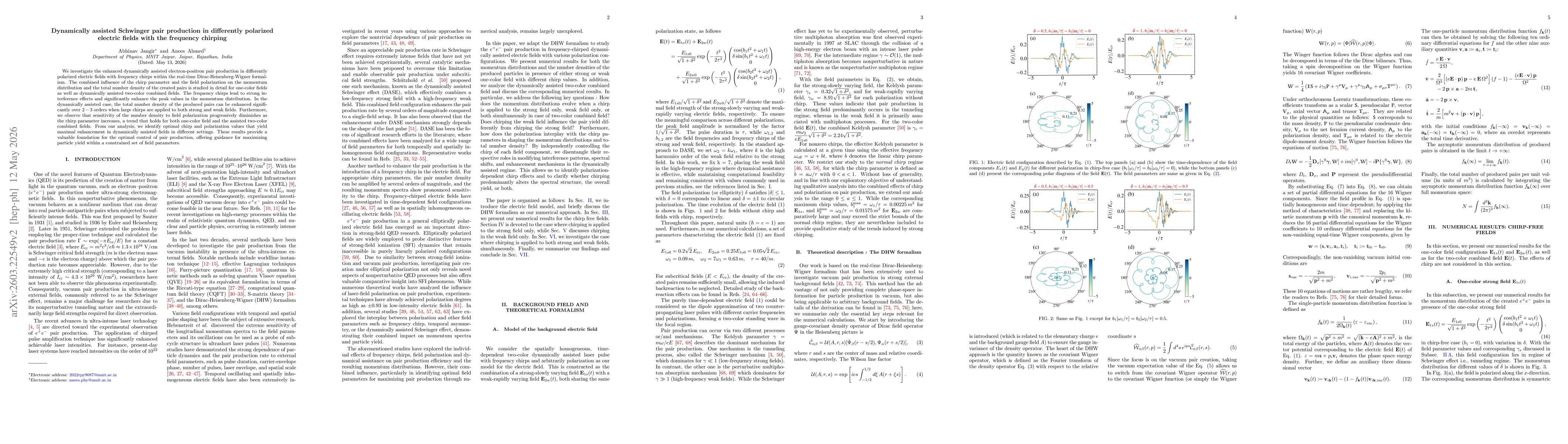 Thumbnail for Dynamically assisted Schwinger pair production in differently polarized electric fields with the frequency chirping