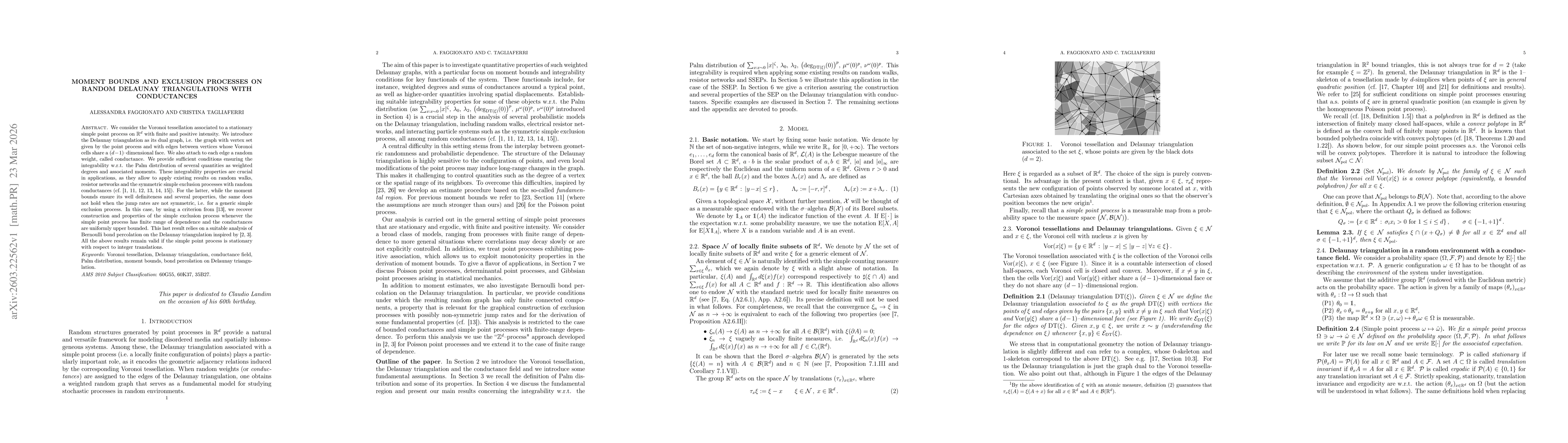 Thumbnail for Moment bounds and exclusion processes on random Delaunay triangulations with conductances