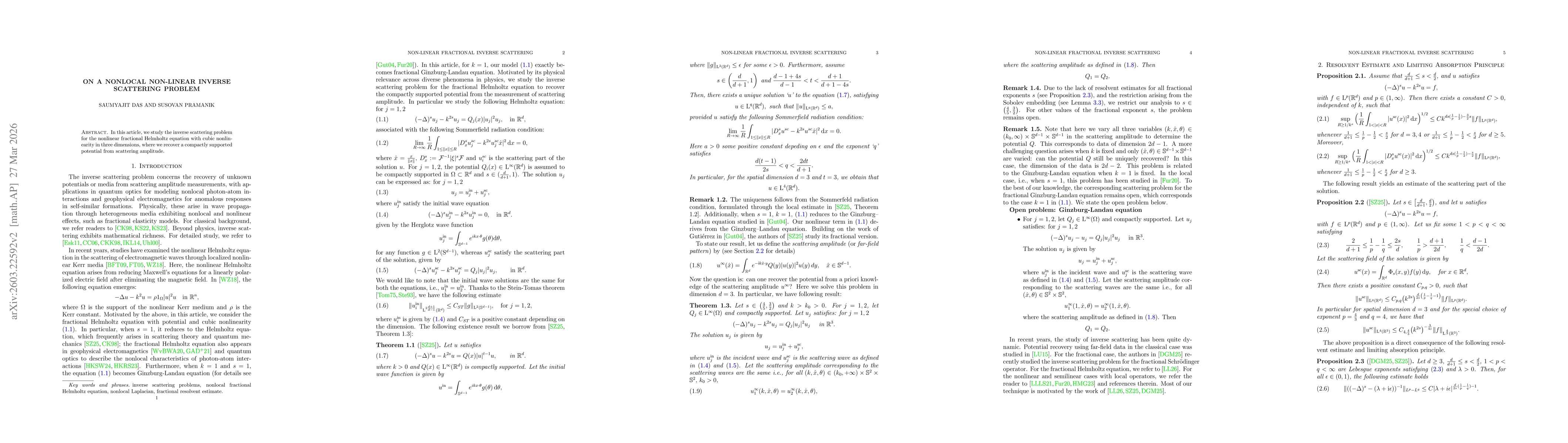 Thumbnail for Inverse scattering for the fractional Helmholtz equation with cubic nonlinearity