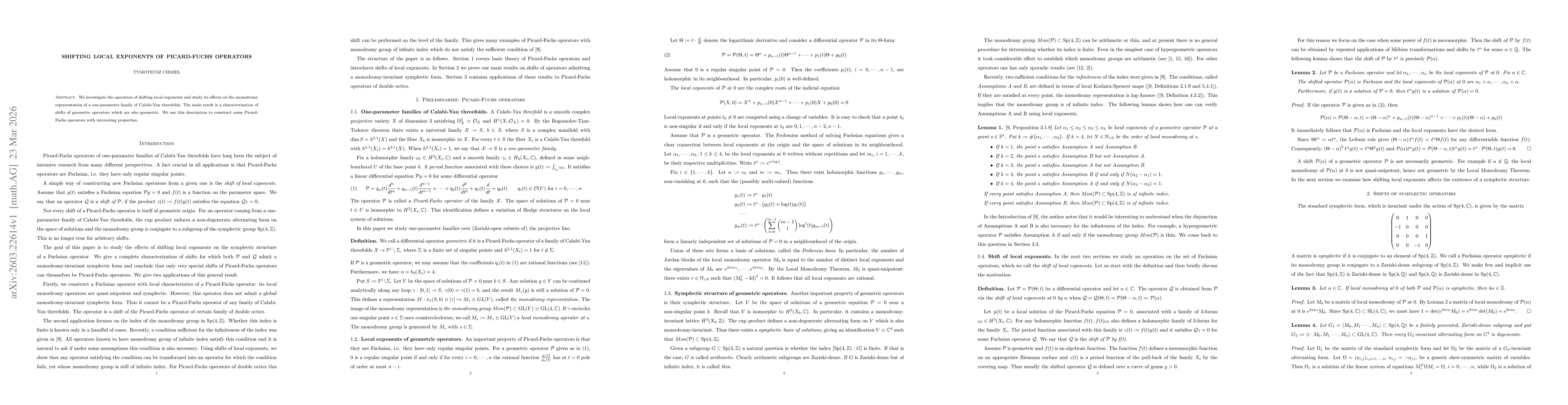 Thumbnail for Shifting local exponents of Picard-Fuchs operators