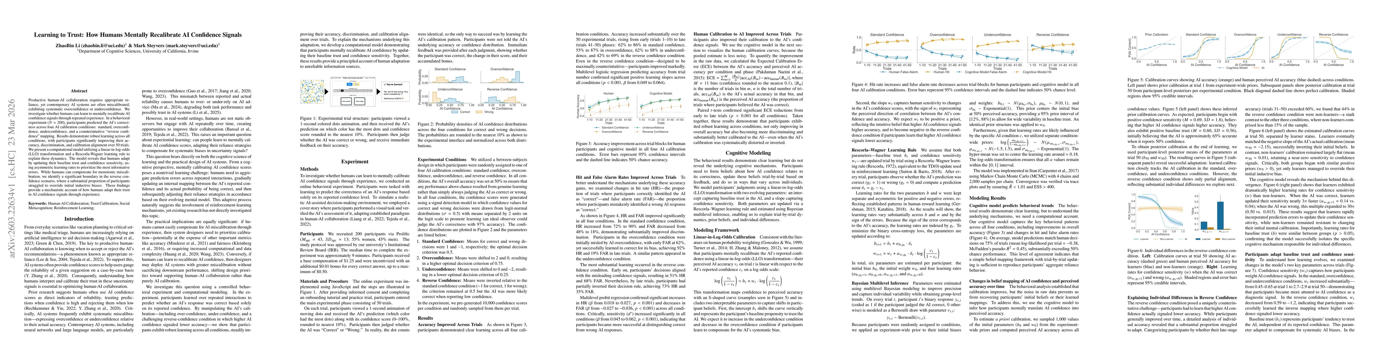 Thumbnail for Learning to Trust: How Humans Mentally Recalibrate AI Confidence Signals