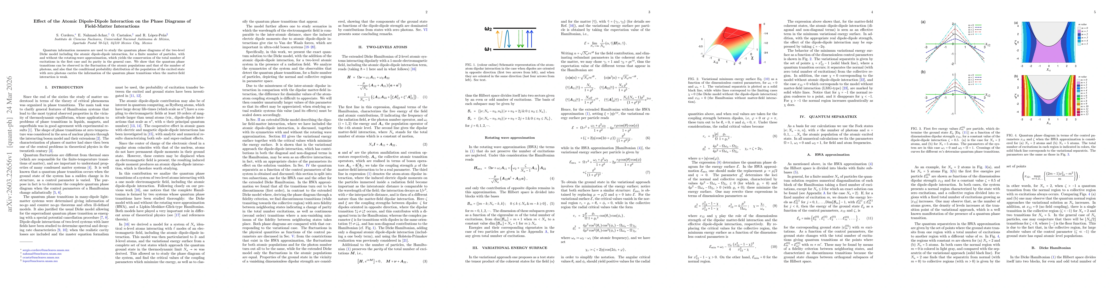 Thumbnail for Effect of the Atomic Dipole-Dipole Interaction on the Phase Diagrams of Field-Matter Interactions
