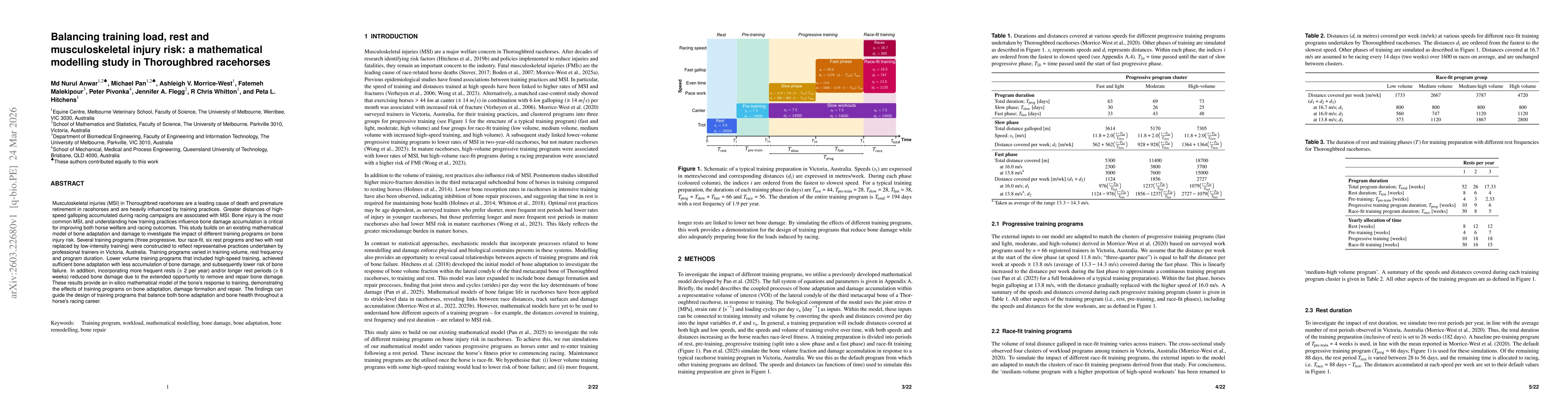 Thumbnail for Balancing training load, rest and musculoskeletal injury risk: a mathematical modelling study in Thoroughbred racehorses