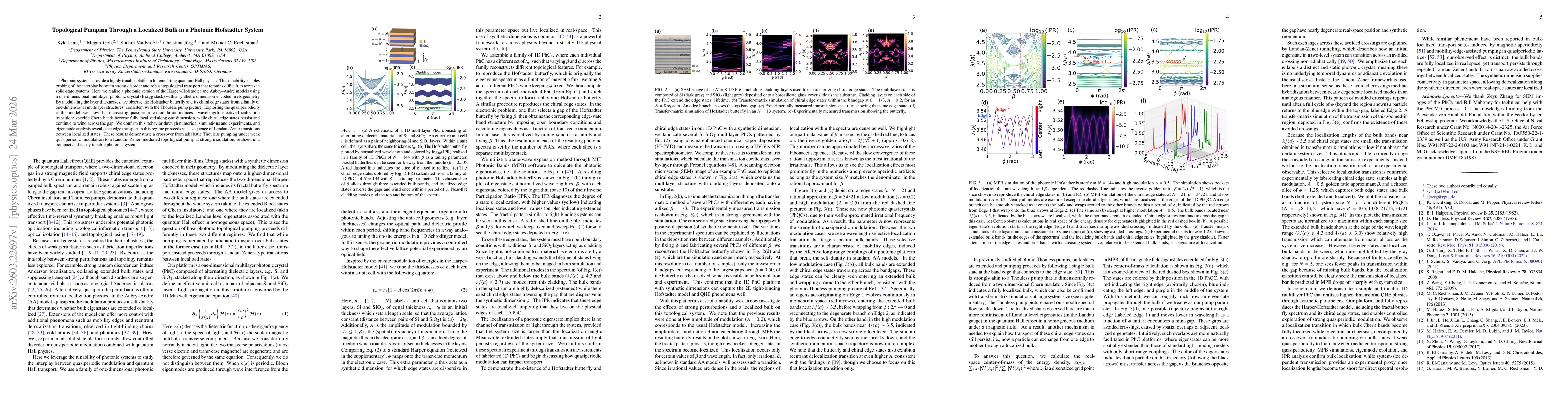Thumbnail for Topological Pumping Through a Localized Bulk in a Photonic Hofstadter System