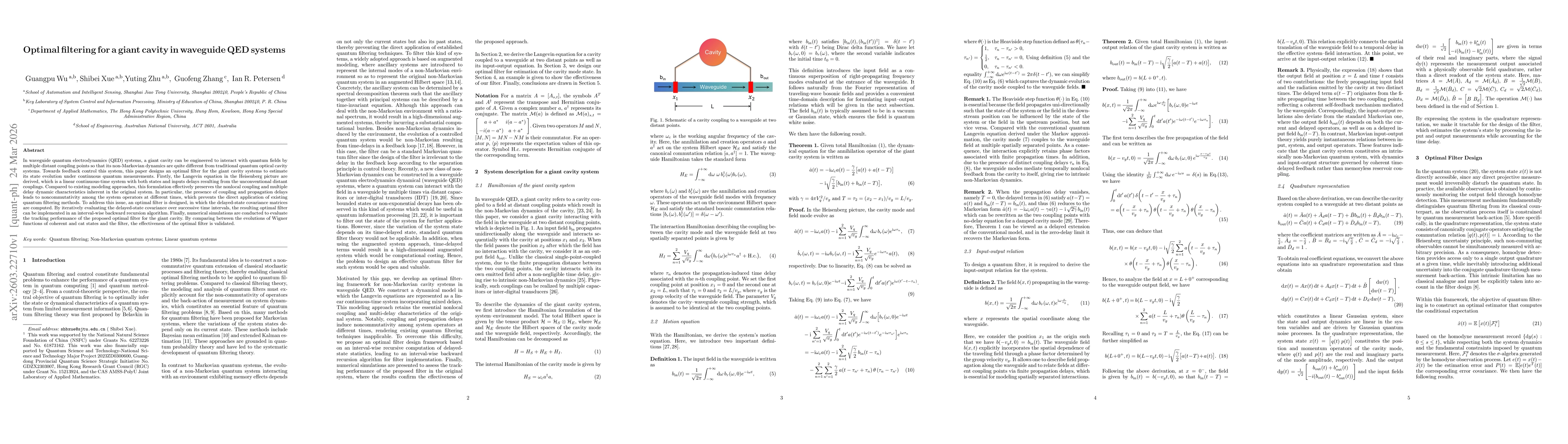 Thumbnail for Optimal filtering for a giant cavity in waveguide QED systems