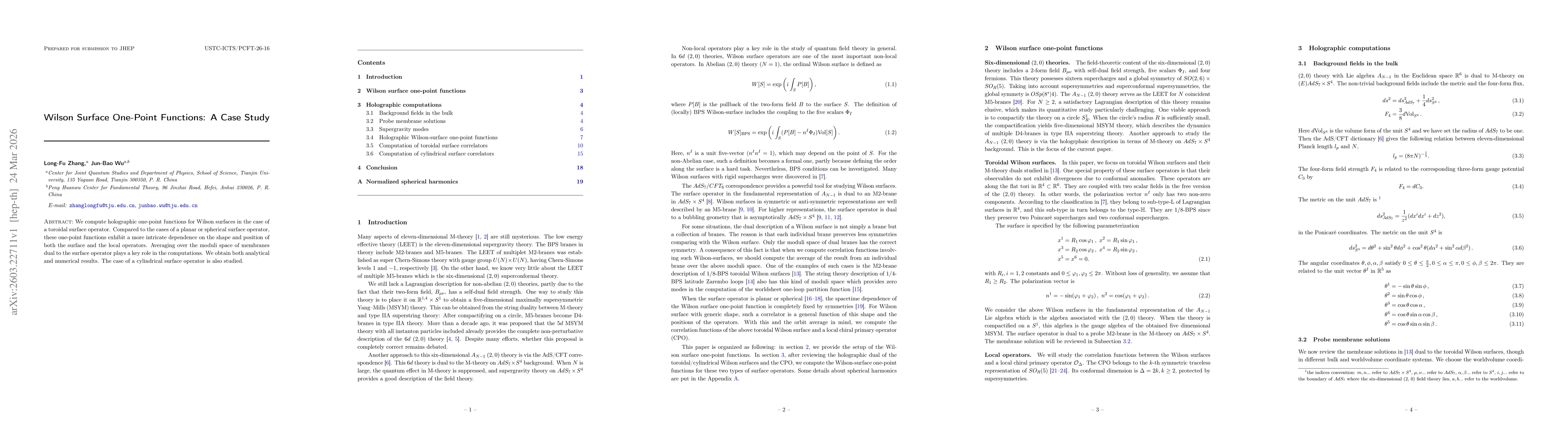 Thumbnail for Wilson Surface One-Point Functions: A Case Study