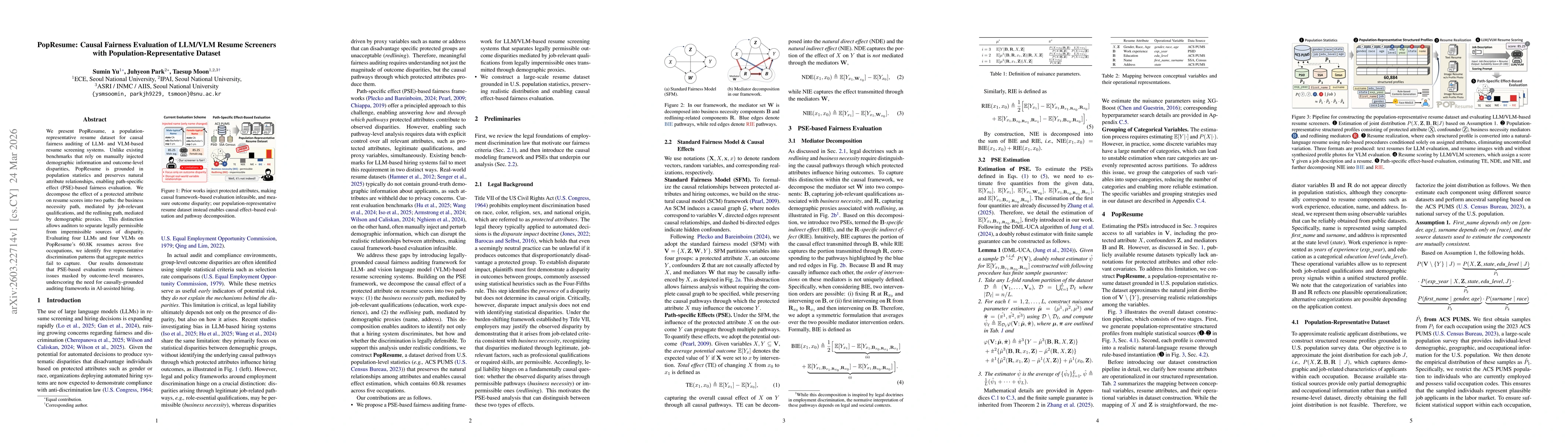 Thumbnail for PopResume: Causal Fairness Evaluation of LLM/VLM Resume Screeners with Population-Representative Dataset
