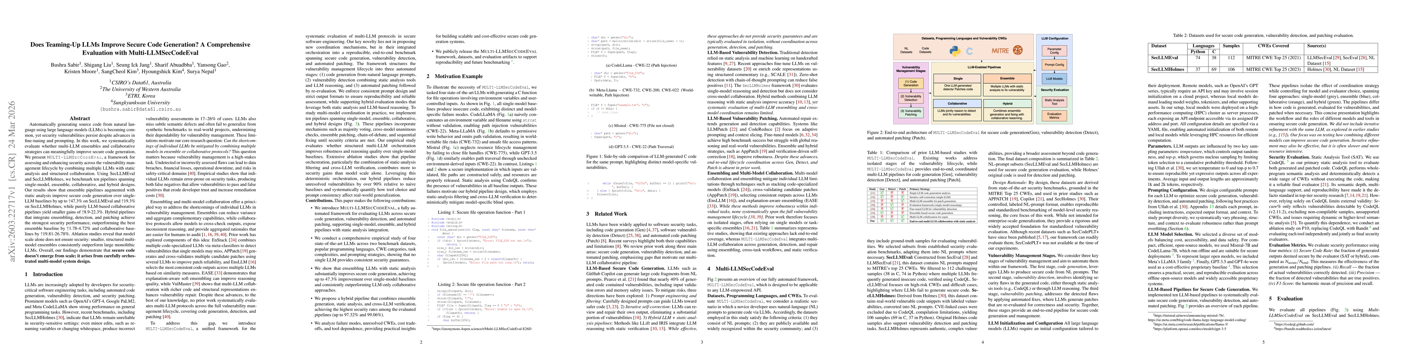 Thumbnail for Does Teaming-Up LLMs Improve Secure Code Generation? A Comprehensive Evaluation with Multi-LLMSecCodeEval