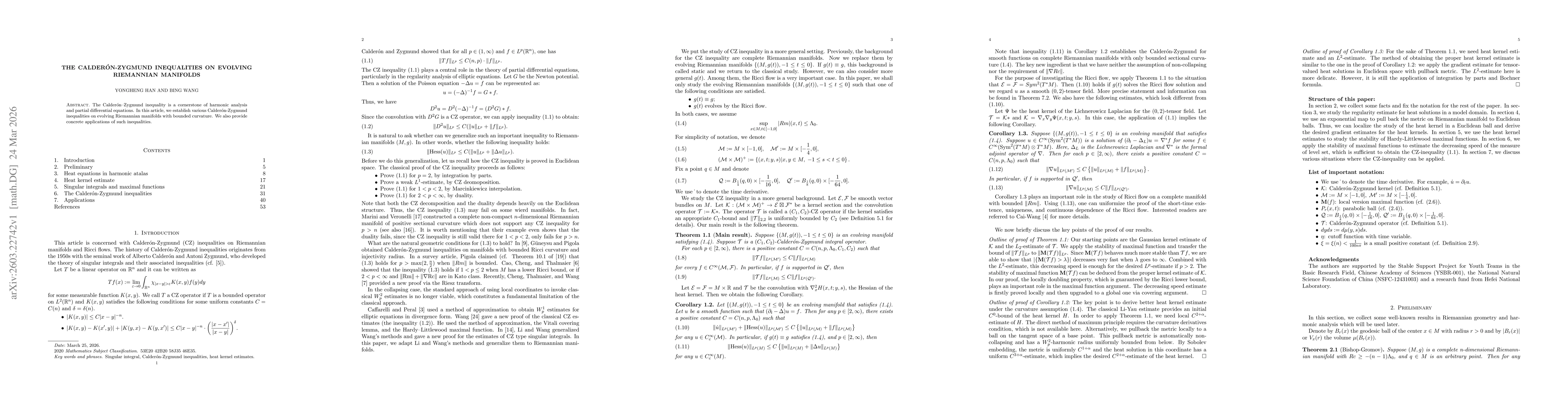 Thumbnail for The Calderón-Zygmund inequalities on evolving Riemannian manifolds