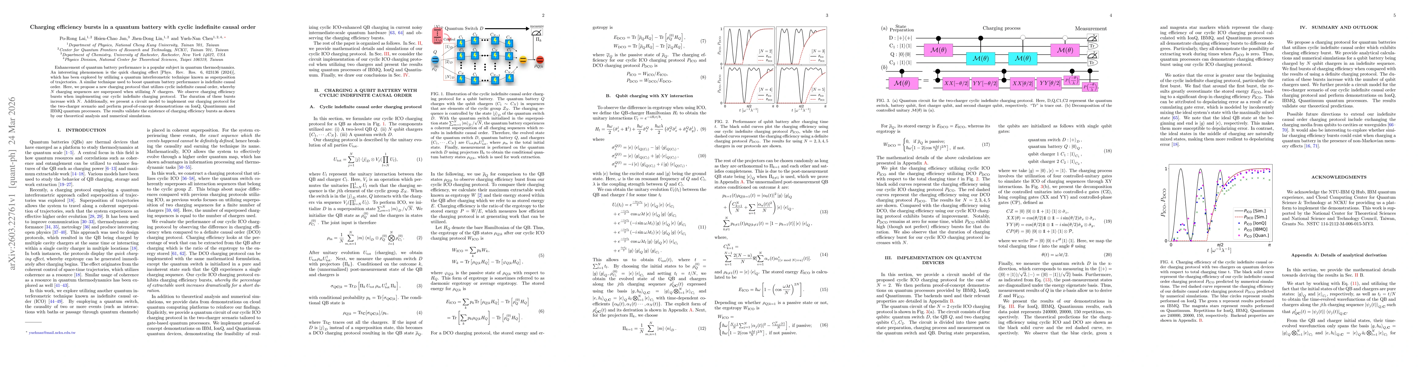 Thumbnail for Charging efficiency bursts in a quantum battery with cyclic indefinite causal order