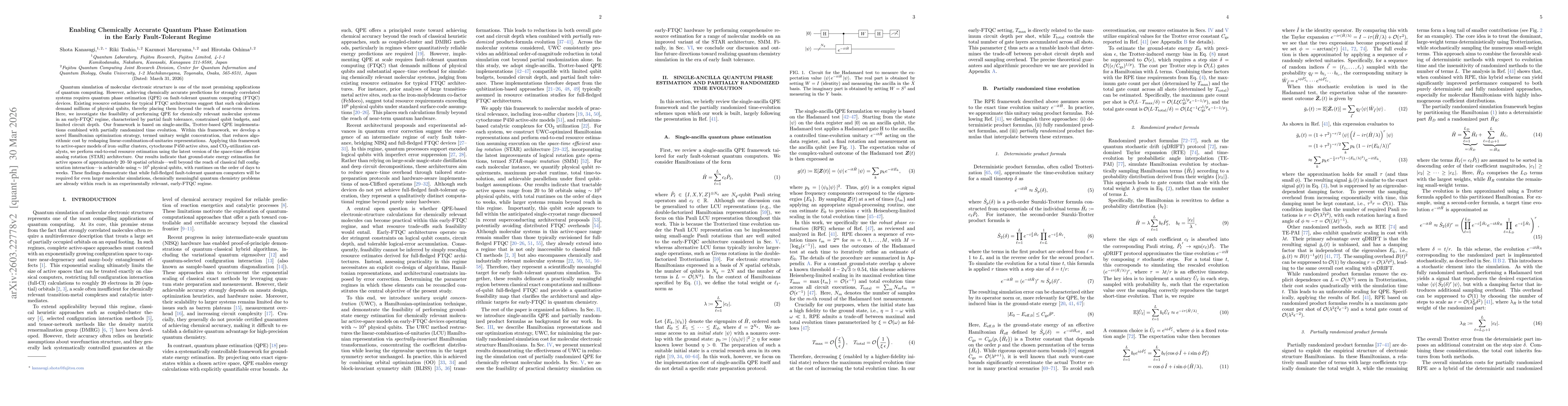 Thumbnail for Enabling Chemically Accurate Quantum Phase Estimation in the Early Fault-Tolerant Regime
