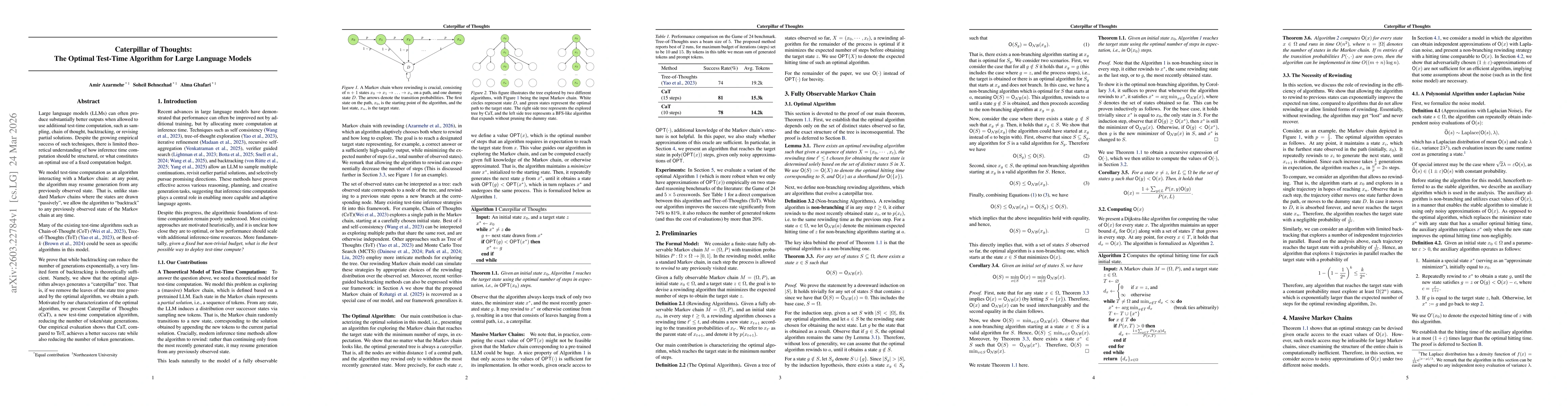 Thumbnail for Caterpillar of Thoughts: The Optimal Test-Time Algorithm for Large Language Models