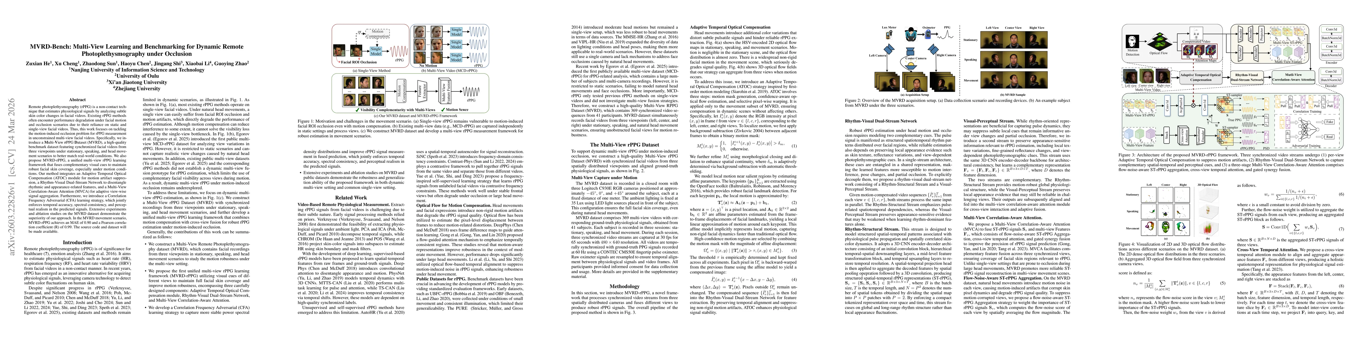 Thumbnail for MVRD-Bench: Multi-View Learning and Benchmarking for Dynamic Remote Photoplethysmography under Occlusion