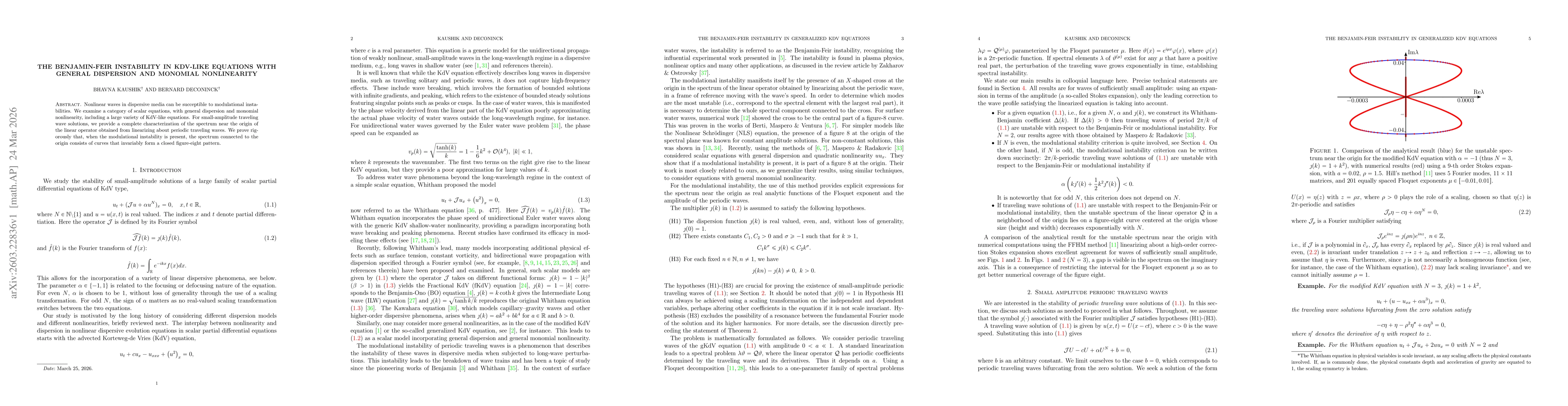 Thumbnail for The Benjamin-Feir instability in KdV-like equations with general dispersion and monomial nonlinearity