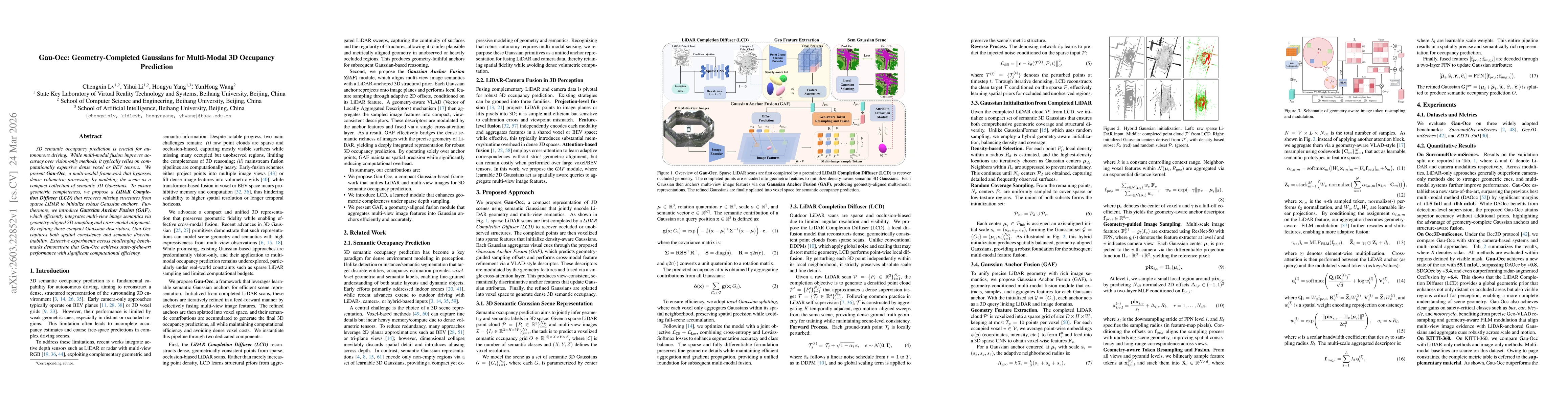 Thumbnail for Gau-Occ: Geometry-Completed Gaussians for Multi-Modal 3D Occupancy Prediction
