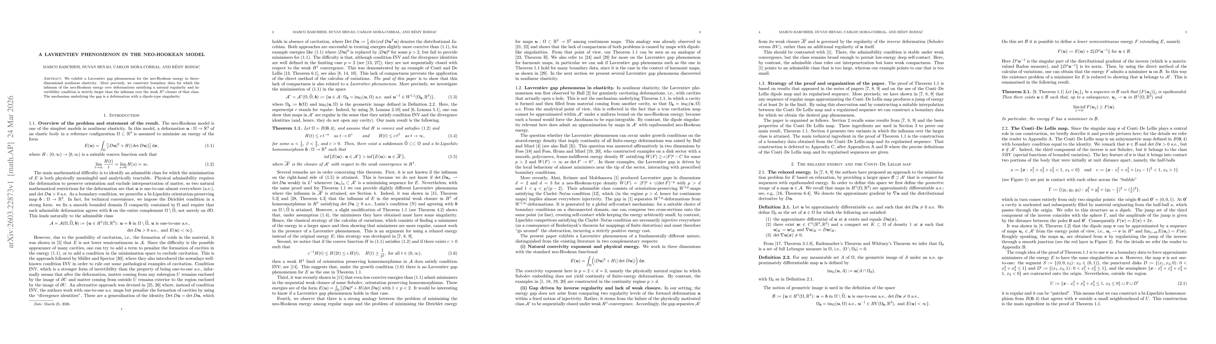 Thumbnail for A Lavrentiev phenomenon in the neo-Hookean model