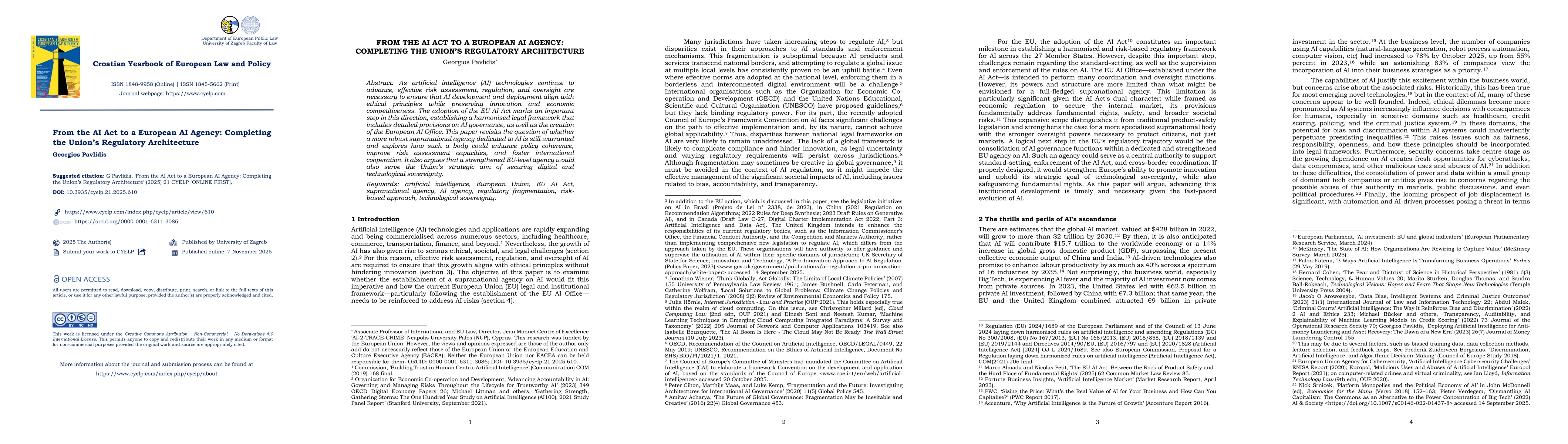 Thumbnail for From the AI Act to a European AI Agency: Completing the Union's Regulatory Architecture