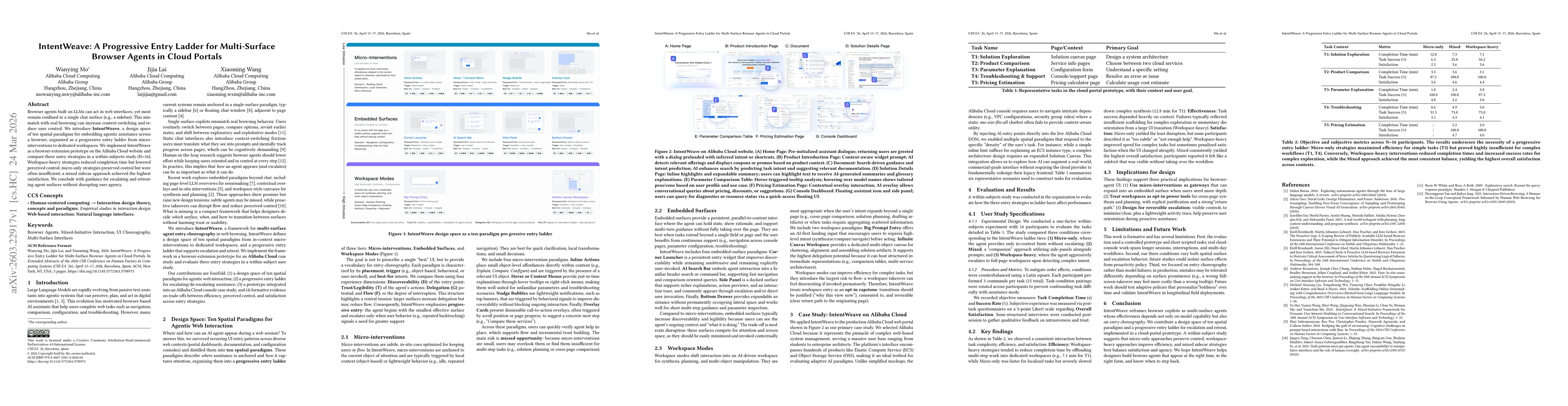 Thumbnail for IntentWeave: A Progressive Entry Ladder for Multi-Surface Browser Agents in Cloud Portals