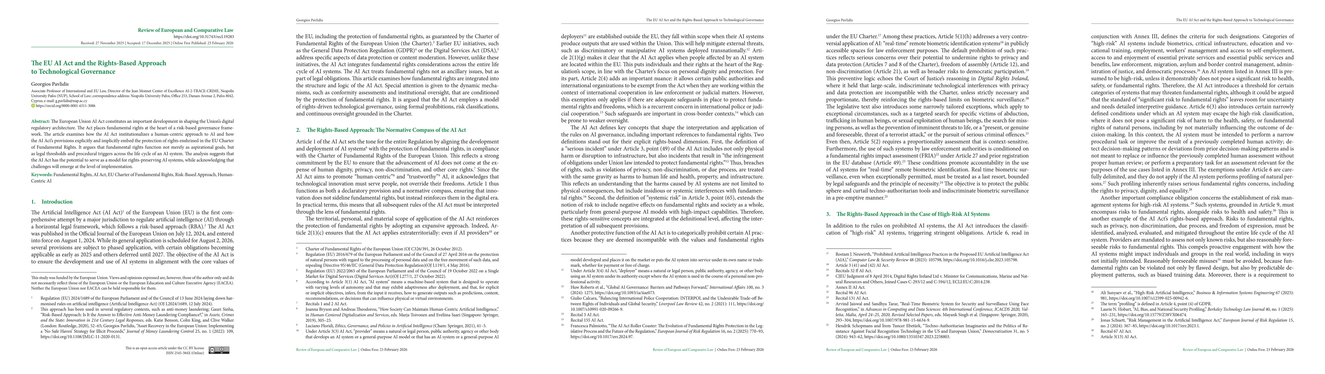 Thumbnail for The EU AI Act and the Rights-based Approach to Technological Governance