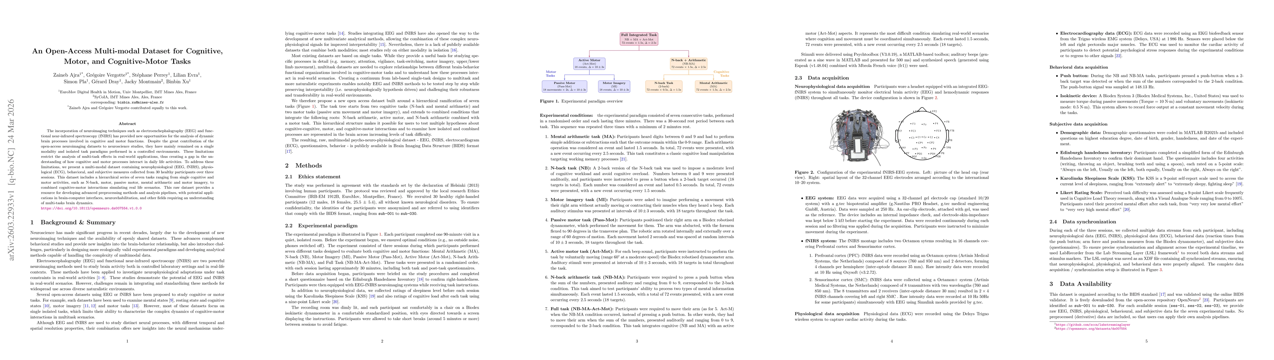 Thumbnail for An Open-Access Multi-modal Dataset for Cognitive, Motor, and Cognitive-Motor Tasks