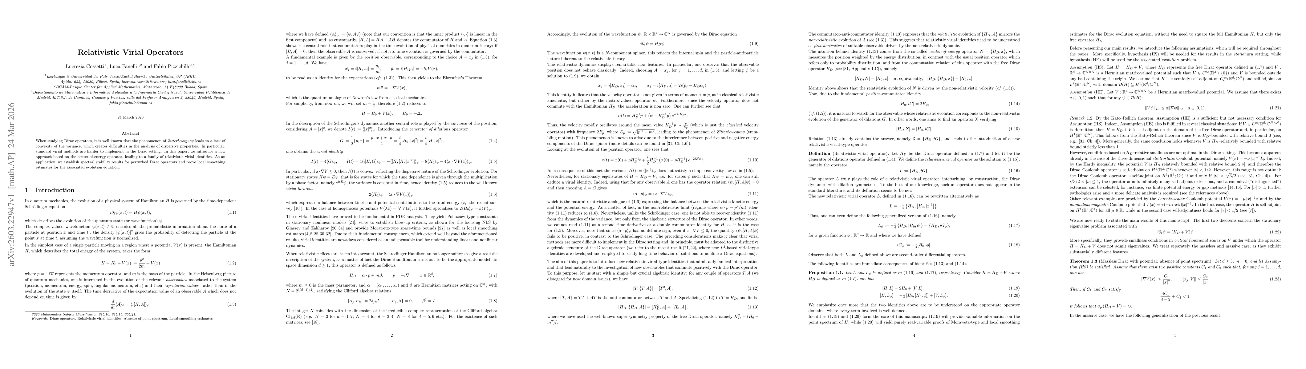 Thumbnail for Relativistic Virial Operators