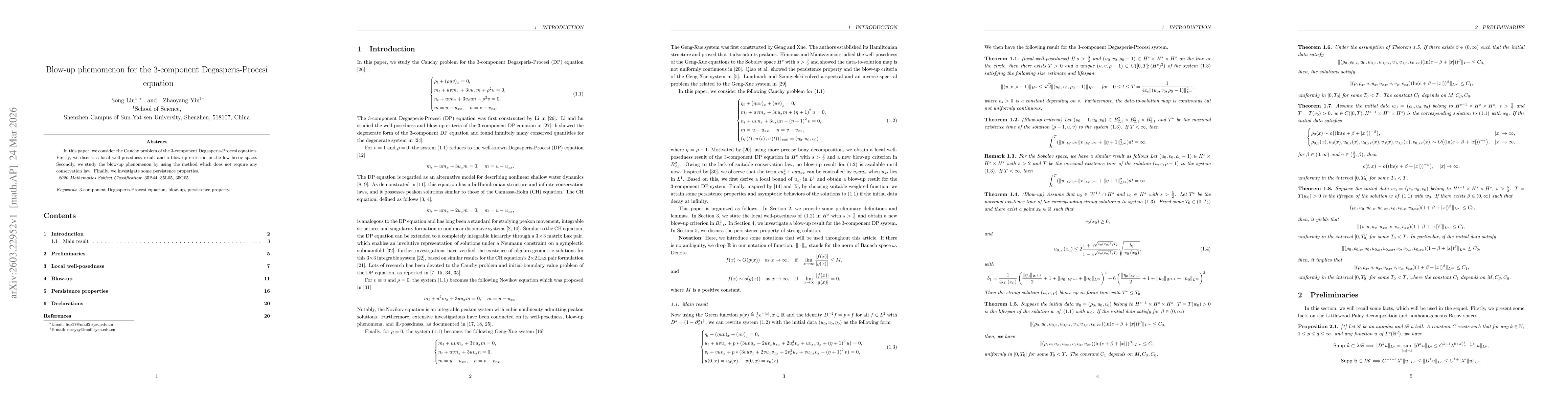 Thumbnail for Blow-up phemomenon for the 3-component Degasperis-Procesi equation