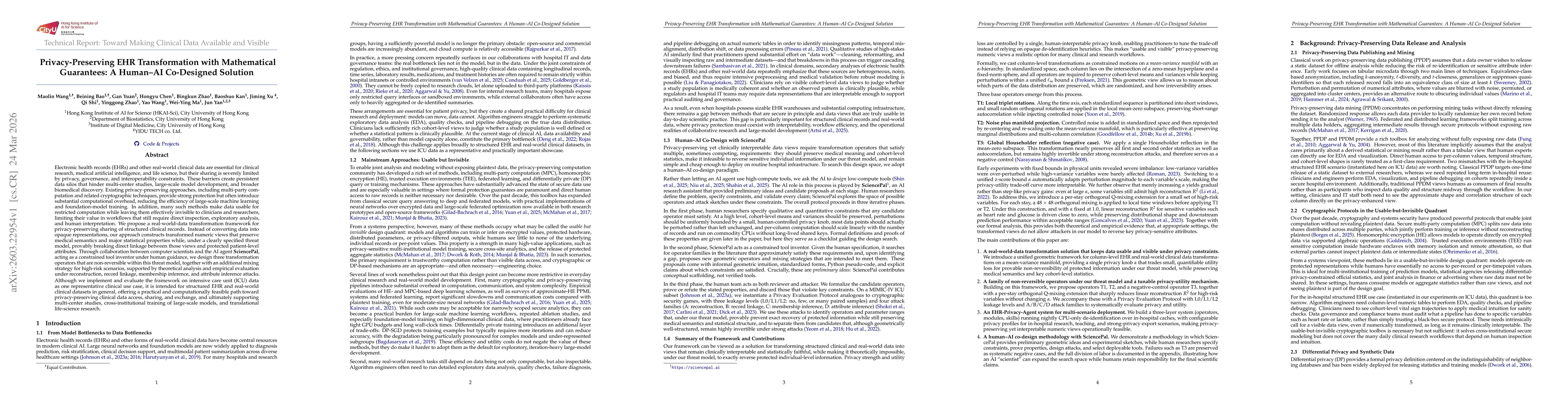Thumbnail for Privacy-Preserving EHR Data Transformation via Geometric Operators: A Human-AI Co-Design Technical Report