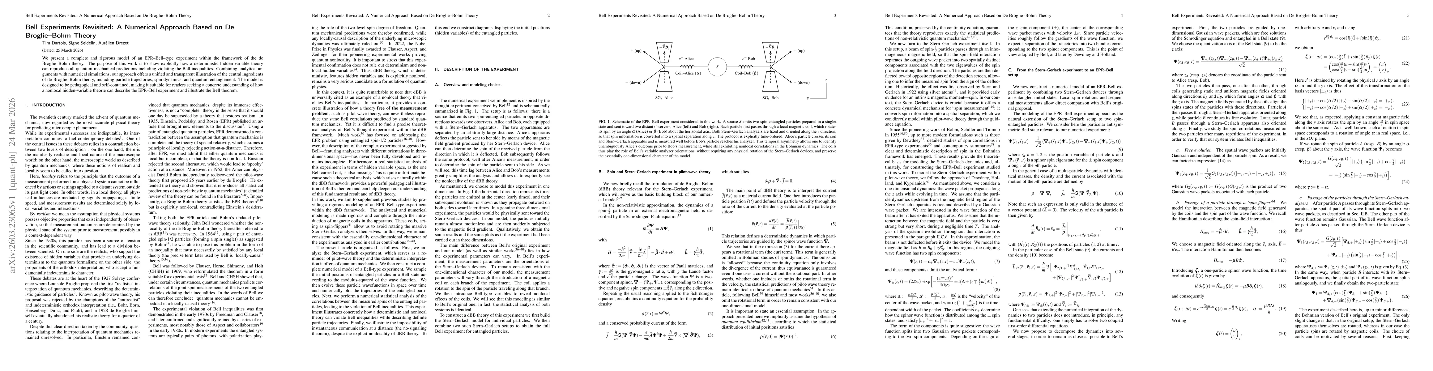 Thumbnail for Bell Experiments Revisited: A Numerical Approach Based on De Broglie--Bohm Theory