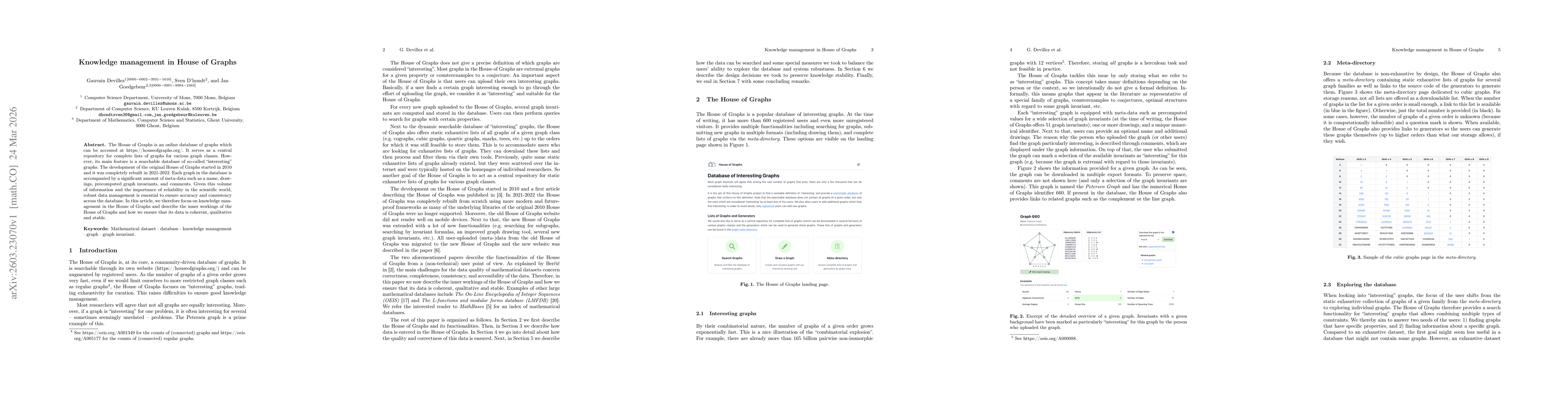 Thumbnail for Knowledge management in House of Graphs