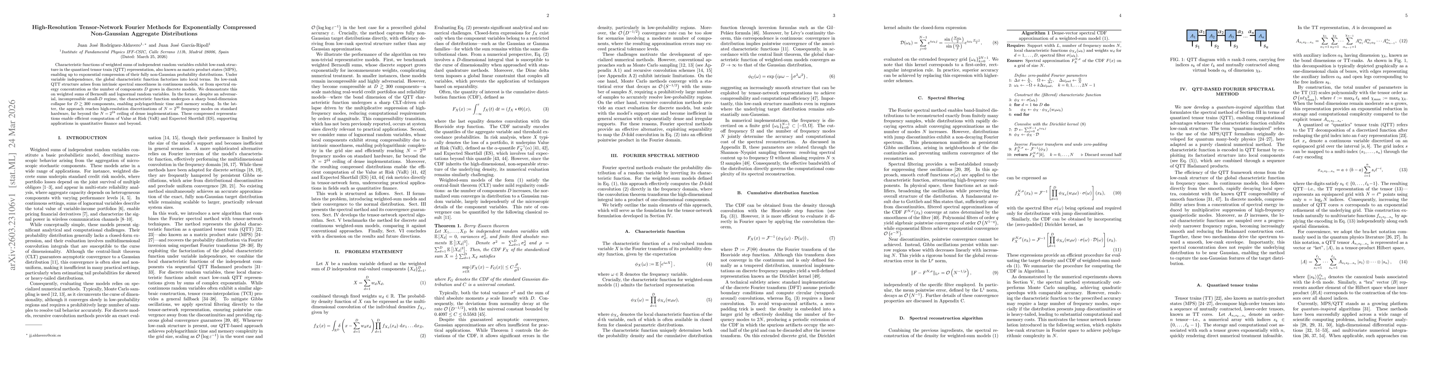 Thumbnail for High-Resolution Tensor-Network Fourier Methods for Exponentially Compressed Non-Gaussian Aggregate Distributions