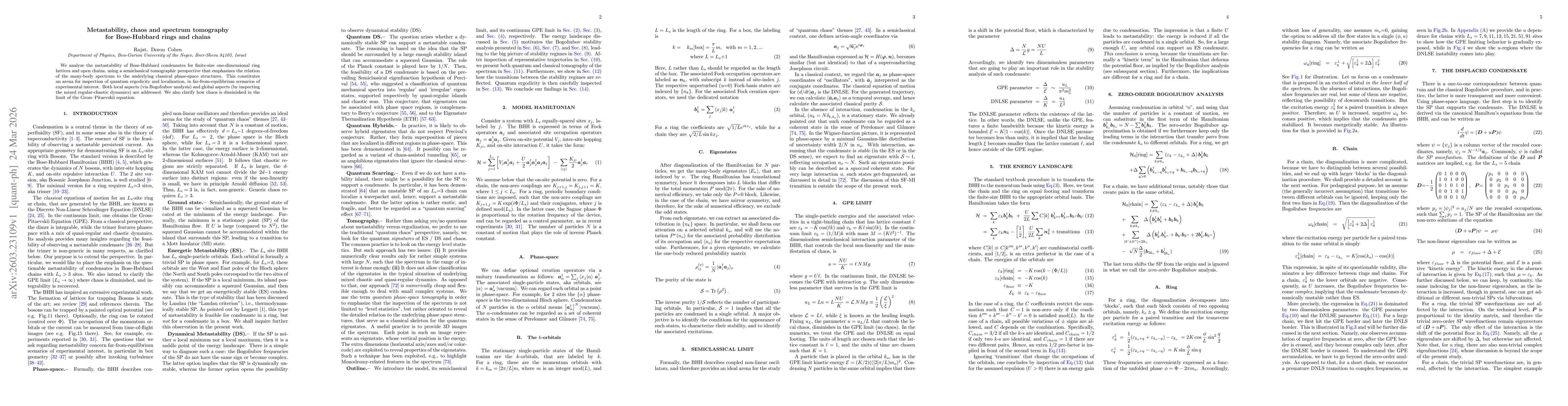 Thumbnail for Metastability, chaos and spectrum tomography for Bose-Hubbard rings and chains