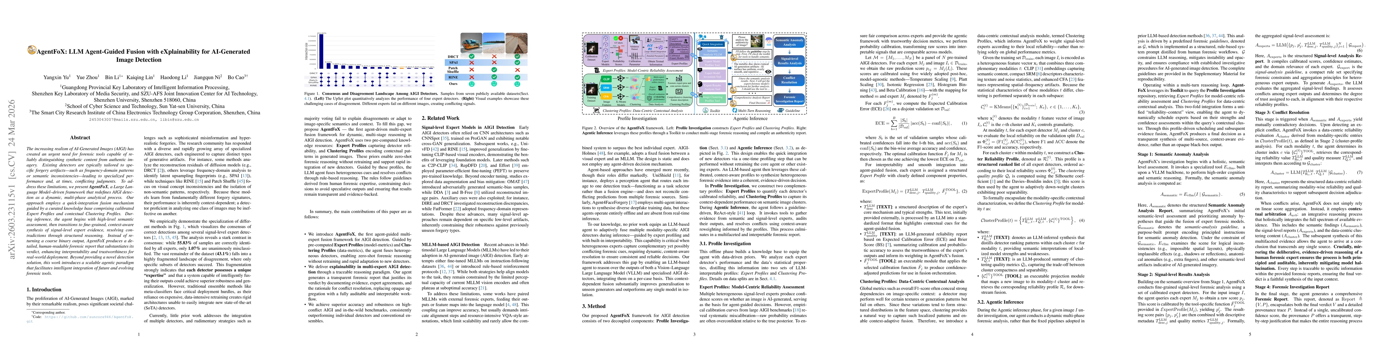 Thumbnail for AgentFoX: LLM Agent-Guided Fusion with eXplainability for AI-Generated Image Detection