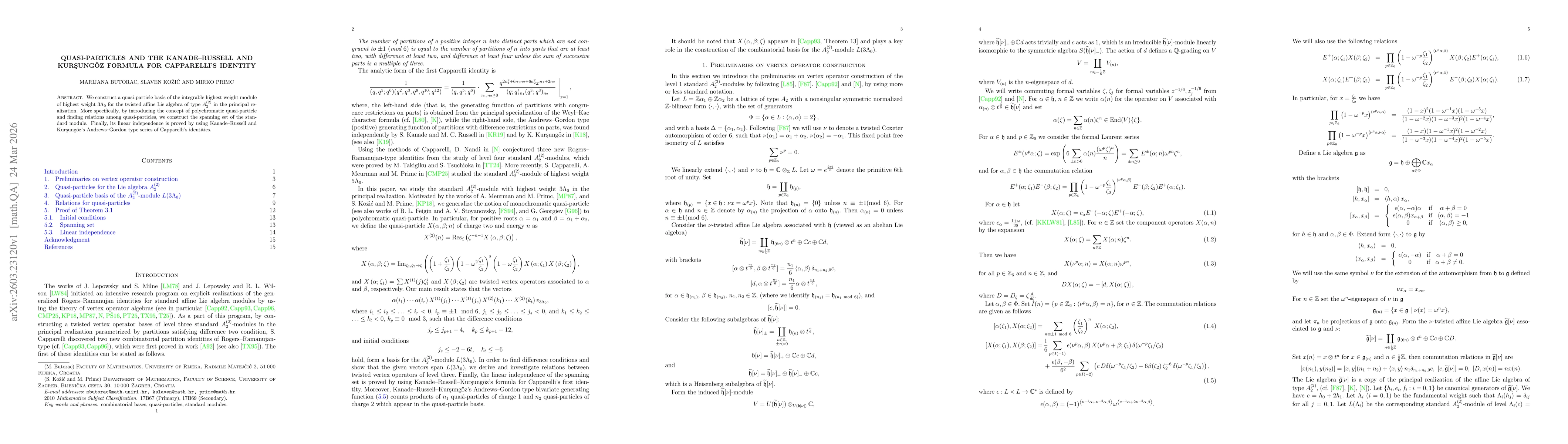 Thumbnail for Quasi-particles and the Kanade-Russell and Kurşungöz formula for Capparelli's identity