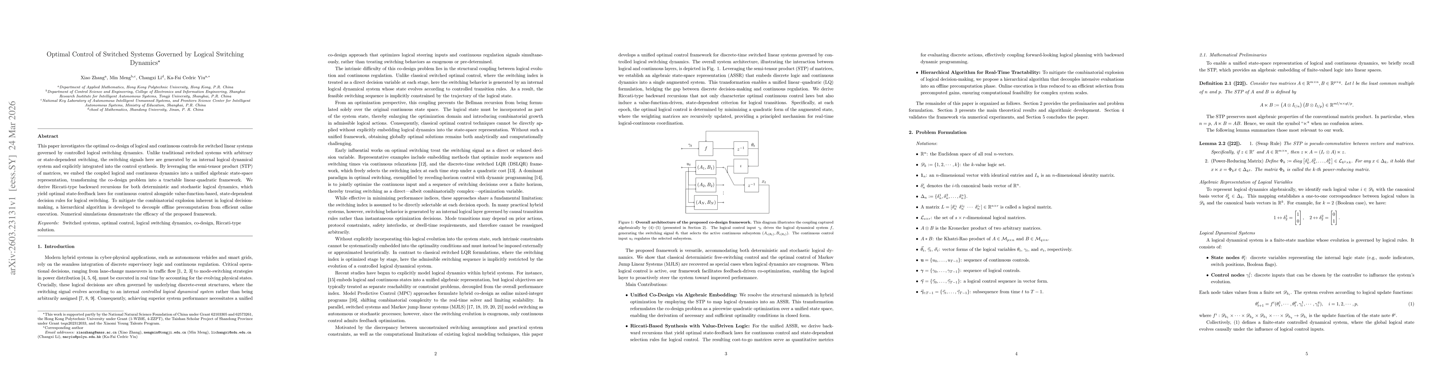 Thumbnail for Optimal Control of Switched Systems Governed by Logical Switching Dynamics