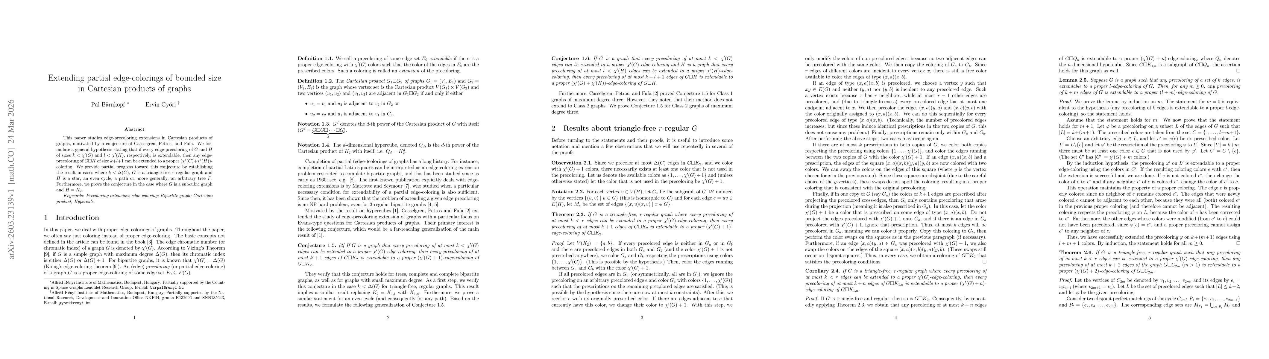 Thumbnail for Extending partial edge-colorings of bounded size in Cartesian products of graphs