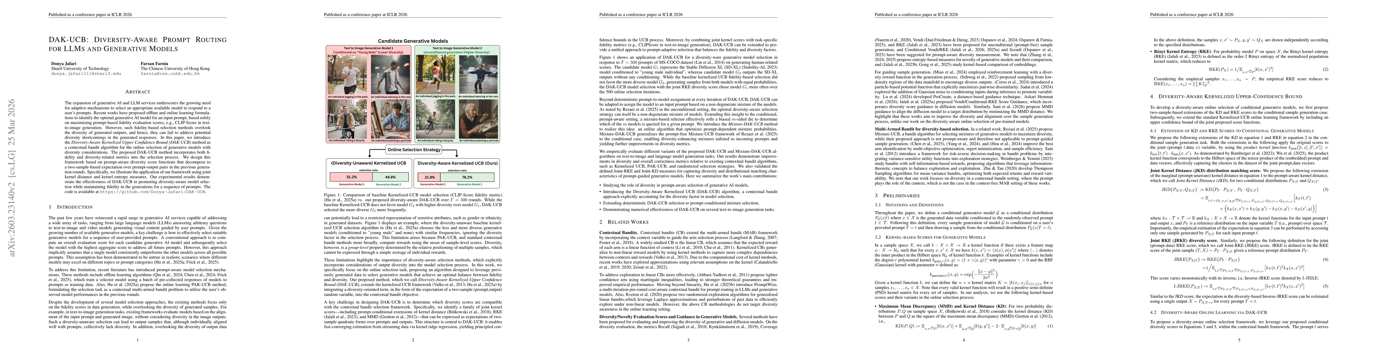 Thumbnail for DAK-UCB: Diversity-Aware Prompt Routing for LLMs and Generative Models