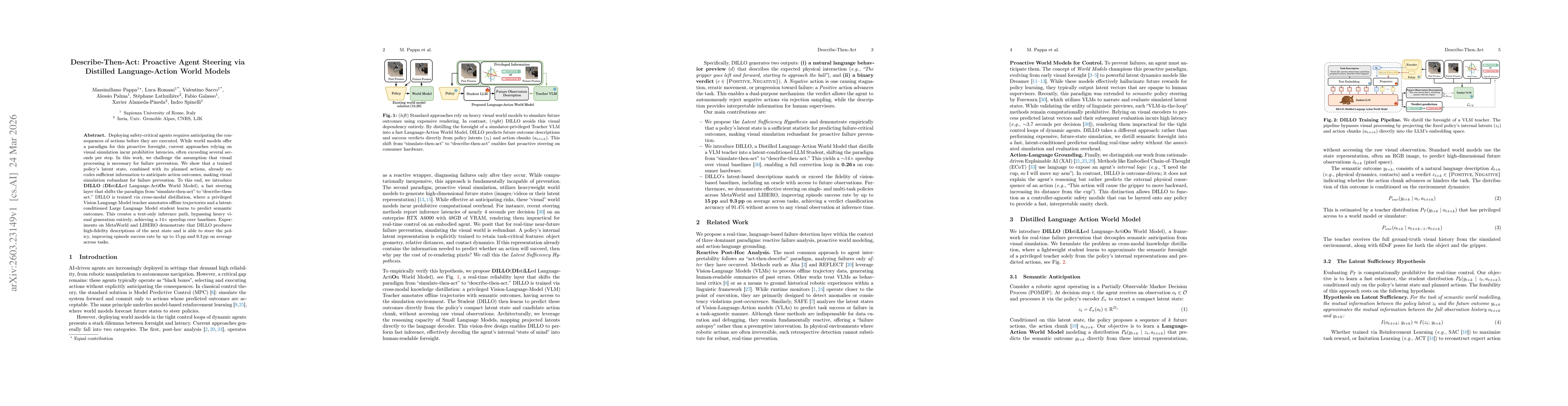 Thumbnail for Describe-Then-Act: Proactive Agent Steering via Distilled Language-Action World Models