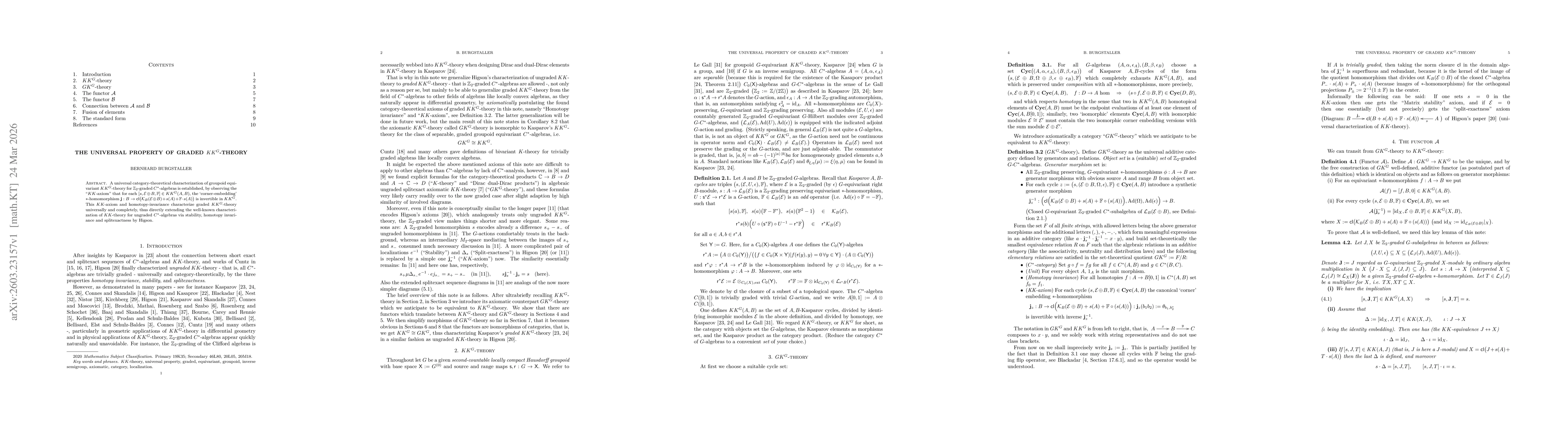 Thumbnail for The universal property of graded $KK^G$-theory