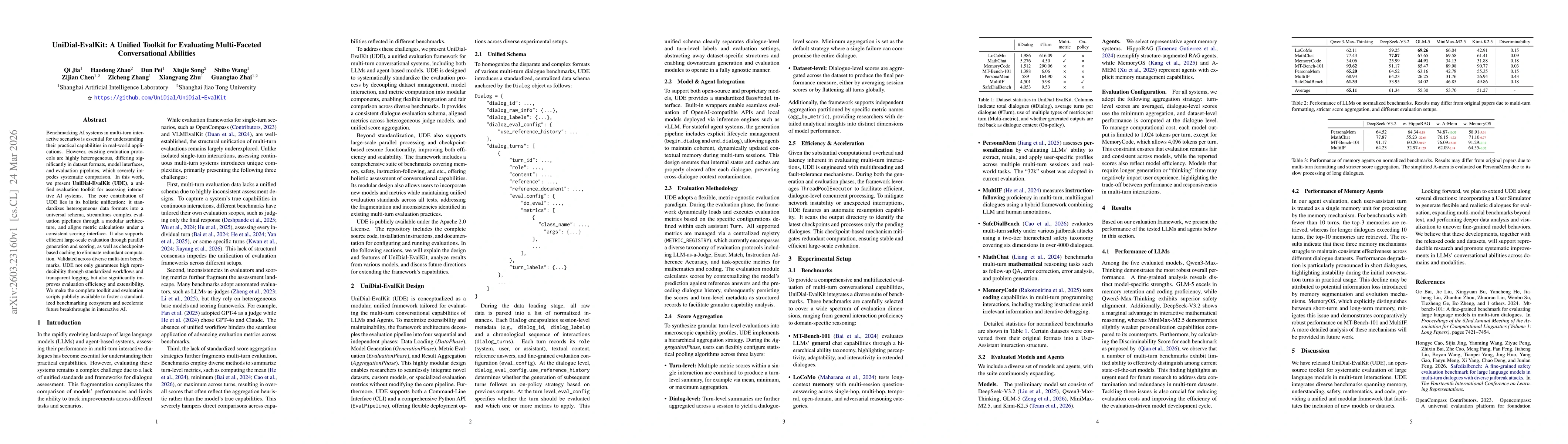 Thumbnail for UniDial-EvalKit: A Unified Toolkit for Evaluating Multi-Faceted Conversational Abilities