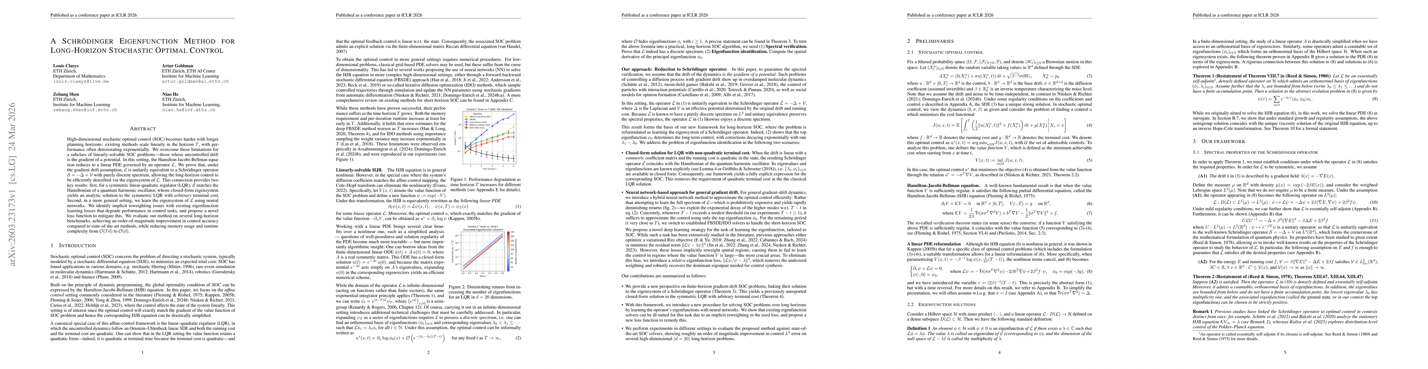 Thumbnail for A Schrödinger Eigenfunction Method for Long-Horizon Stochastic Optimal Control