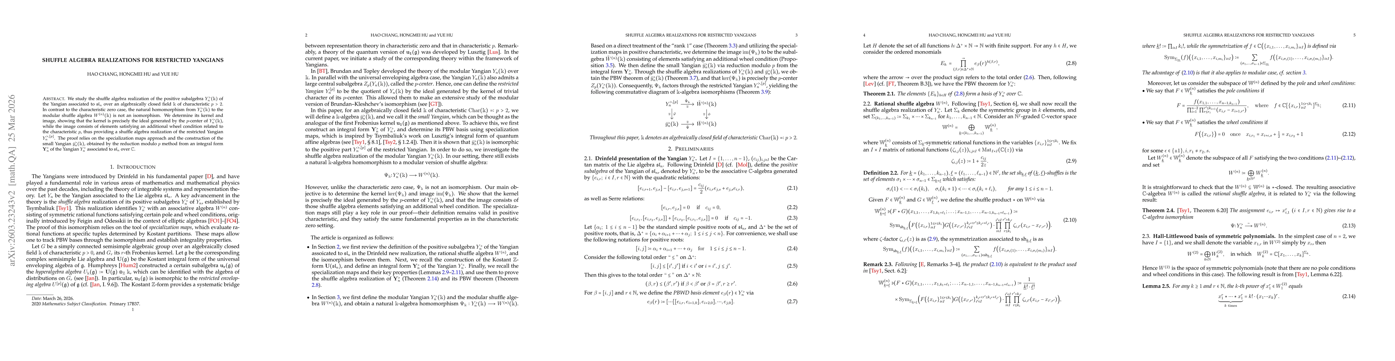 Thumbnail for Shuffle algebra realizations for restricted Yangians