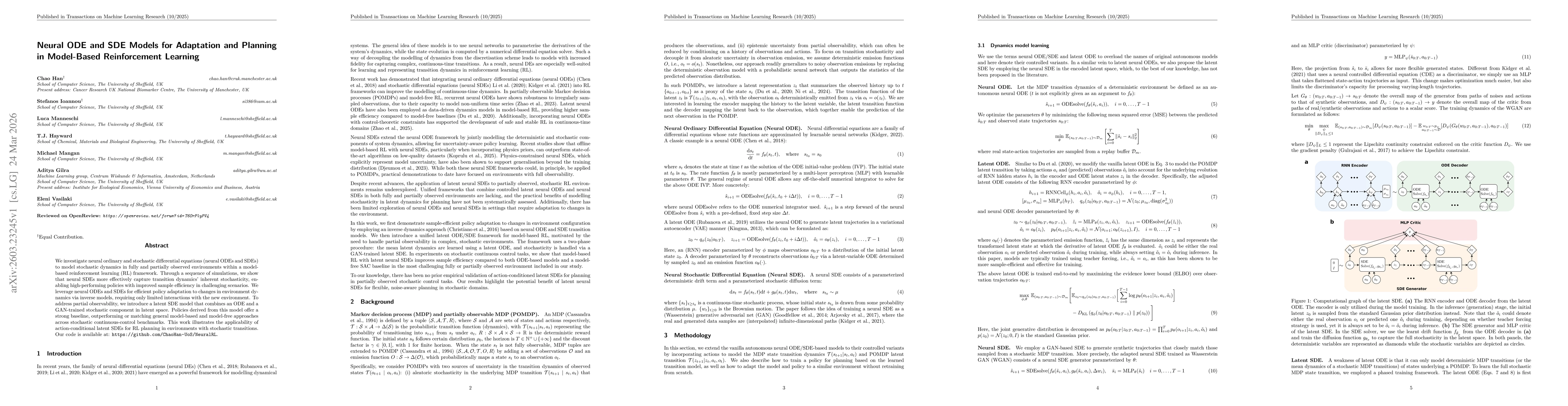 Thumbnail for Neural ODE and SDE Models for Adaptation and Planning in Model-Based Reinforcement Learning