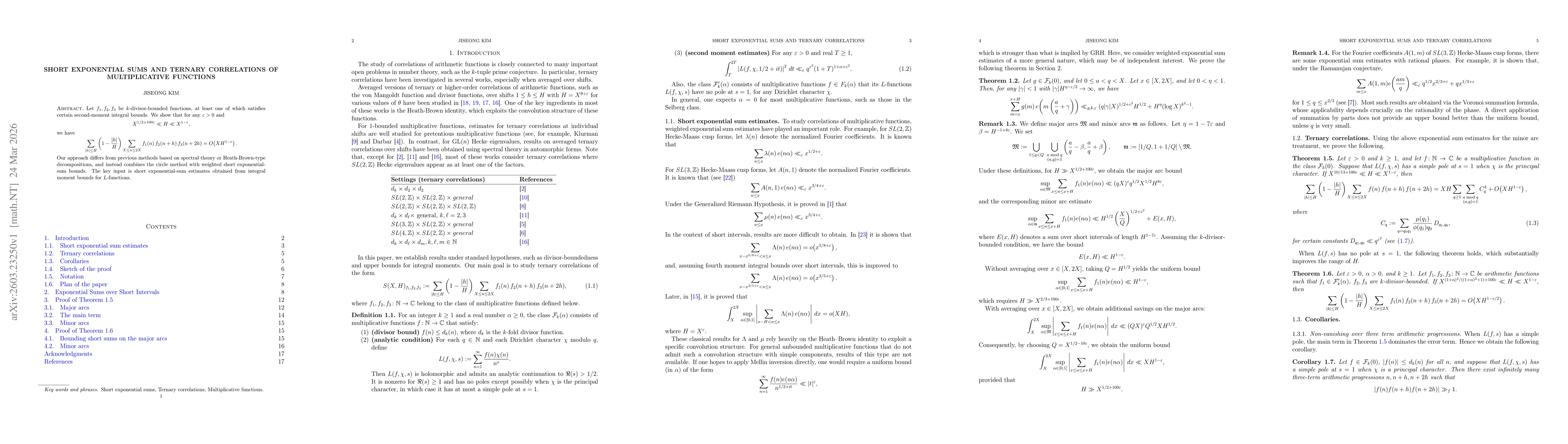 Thumbnail for Short Exponential Sums and Ternary Correlations of Multiplicative Functions
