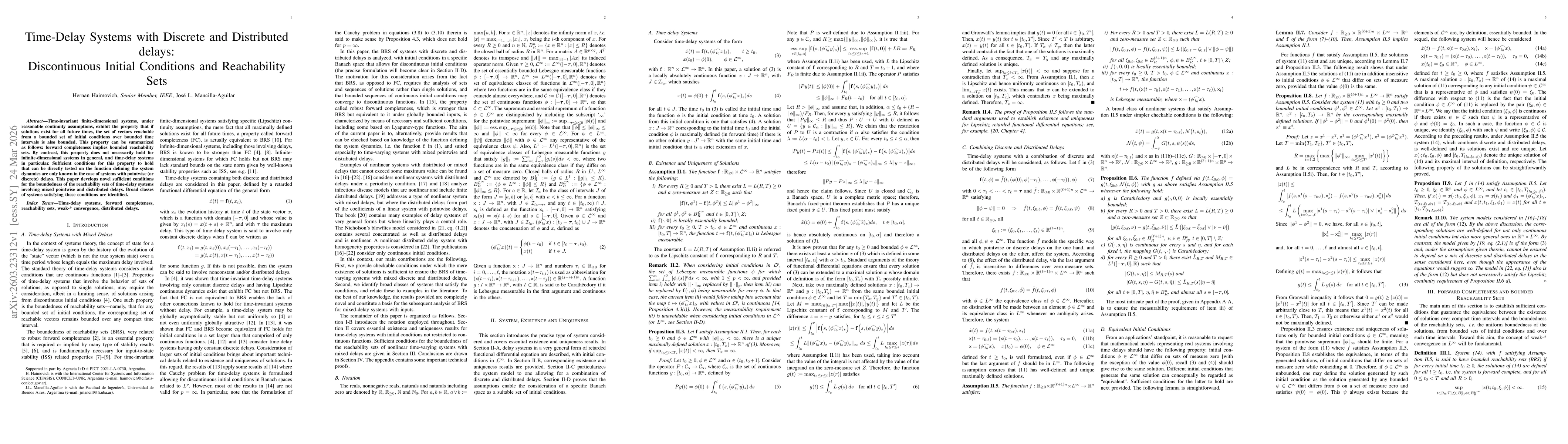 Thumbnail for Time-Delay Systems with Discrete and Distributed delays: Discontinuous Initial Conditions and Reachability Sets