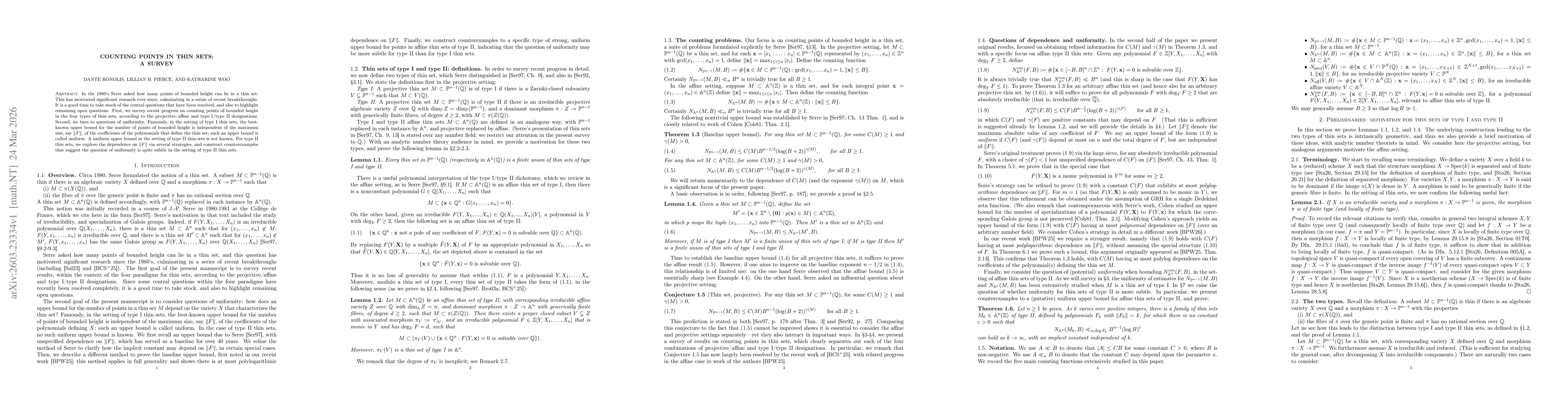 Thumbnail for Counting points in thin sets: A survey